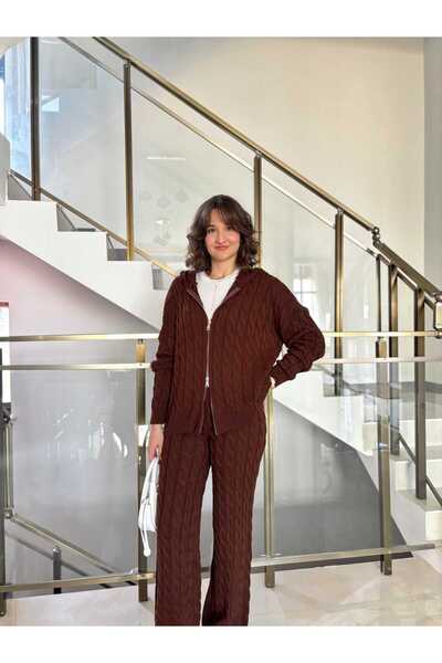 Sude Kızanlıklı Σετ πλεκτών ενδυμάτων με διπλό φερμουάρ