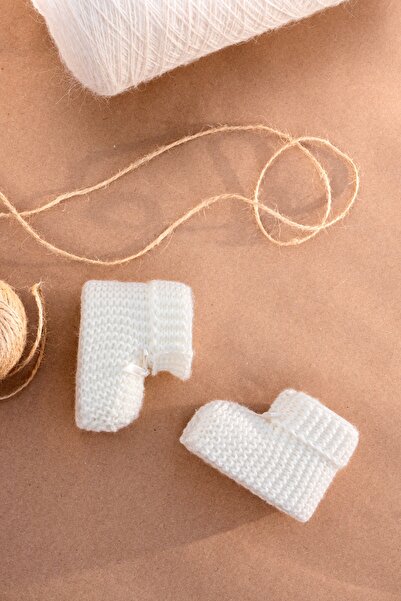 Bursa Trikomer Knitwear Foot Warmer Elegant Ribbon Knitted Baby Booties