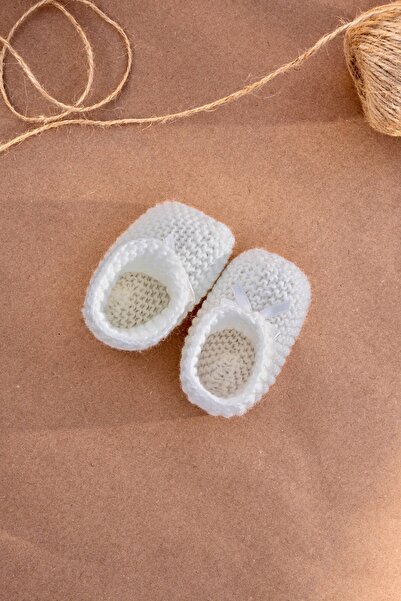 Bursa Trikomer Knitwear Foot Warmer Elegant Ribbon Knitted Baby Booties