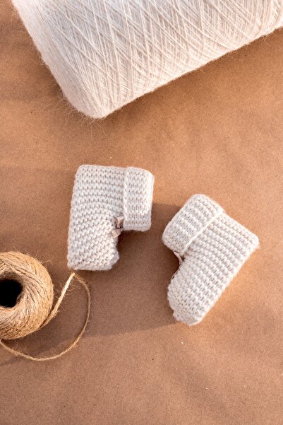 Bursa Trikomer Knitwear Foot Warmer Elegant Ribbon Knitted Baby Booties