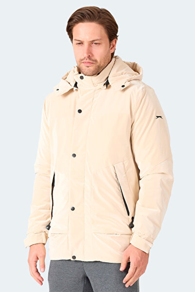 Slazenger Grim Men's Removable Hooded Beige Coat & Jacket