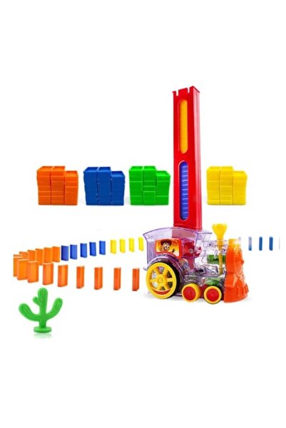 OEM Electric Train Set with 80 Domino Pieces, Lights & Sounds