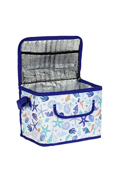 OEM Geantă izotermă albă 14L (32x20x24 cm) - model albastru cu scoici