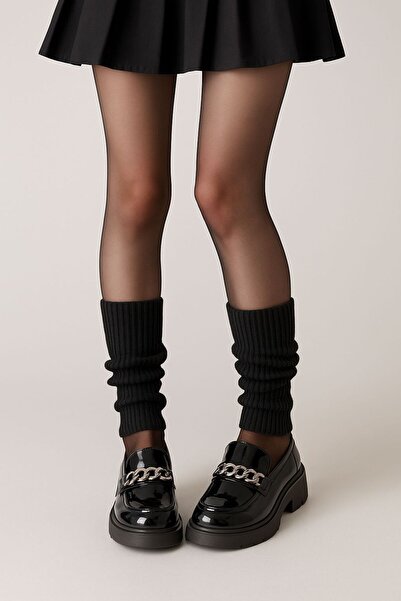 Ozzy Socks Protector de praf 100% acrilic Tricotaj împletit Încălzitor pentru picioare negru