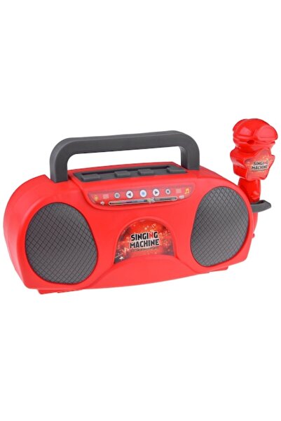 Ramiz Set karaoke (formă de radio, roșu, difuzor și microfon)