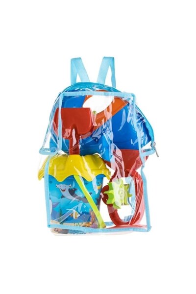 OEM Set de plajă cu rucsac – Găleată cu delfini + 5 accesorii (ideal pentru j...