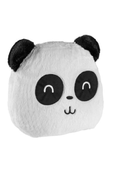 OEM Children's decorative pillow shaped like a panda head, white/black, 32x30 cm