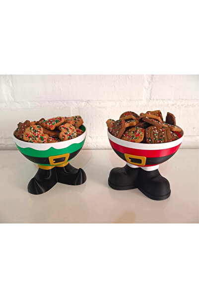 TriVox3D Decorative Treat Bowl in the Shape of Santa Claus (Diameter 12.5 cm)