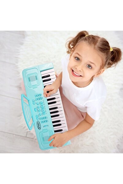 Selgot Electronic Organ With Microphone, 37 Keys, Blue Color