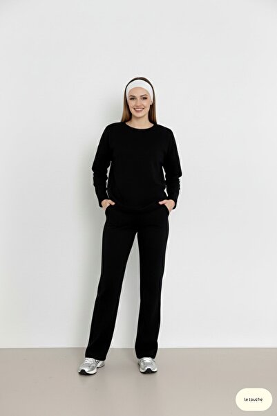 Le Touche Women's Long Sleeve Basic Modal Fabric Tracksuit Set