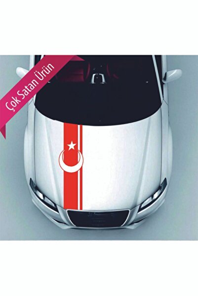 EYBA STİCKER ملصق أحمر متوافق مع جميع المركبات مع غطاء محرك السيارة الأمامي و...