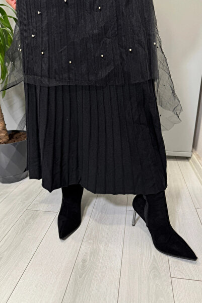 Ghisa Tulle Detailed Skirt Black 26Kgsetk5343