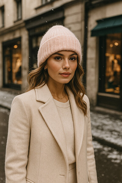 keisy Knitted Cotton Premium Pom-Pom Beanie