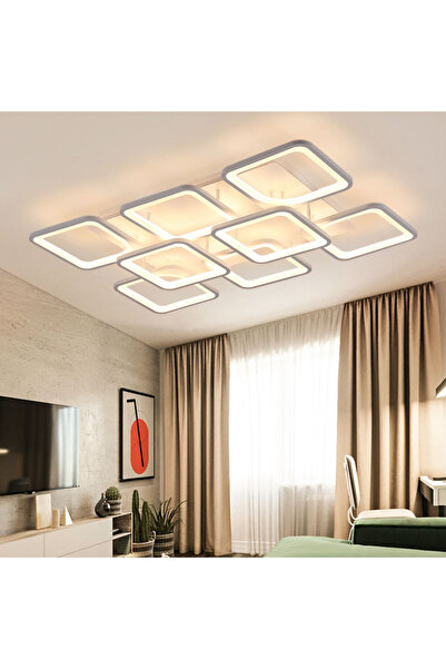 KRAYDINLATMA Ares 6+2 Beyaz Plafonyer Lüks Modern 8'Lİ Günışığı Ledli Avize