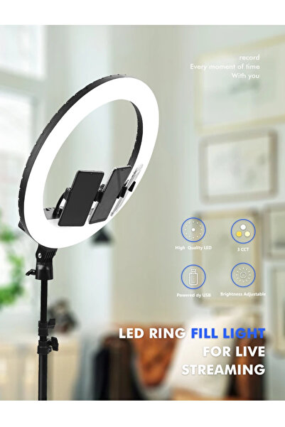Generic 18-inch LED Ring Light - Dimmable Makeup & Selfie Light with Carrying Bag and Remote