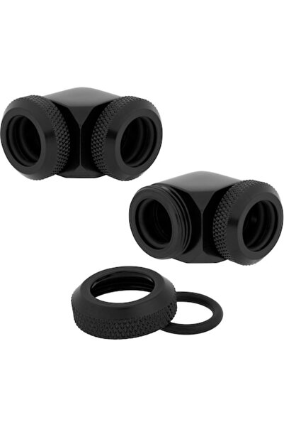Corsair Hydro X Series XF Hardline 90° 12mm OD Fittings Twin Pack - Black