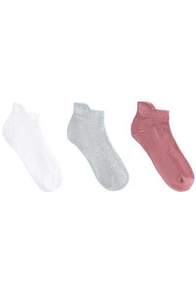 Oysho 3 pairs of sneaker socks with tongue in polyamide blend