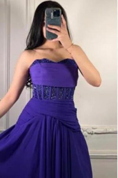 Orange Elegant Evening Gown - Occasion Dress