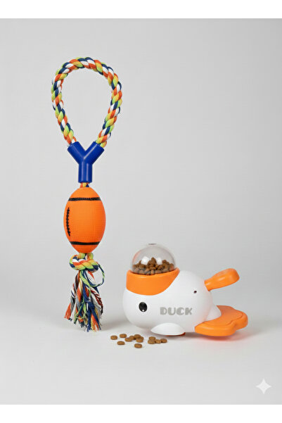 Silvanature مجموعة ألعاب الكلاب - جهاز توزيع الطعام + حبل مضغ متين منسوج