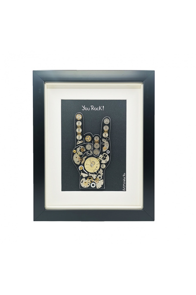 ArtMyWay You Rock Painting - SteamWall Collection (with authentic watch parts and metal elements)
