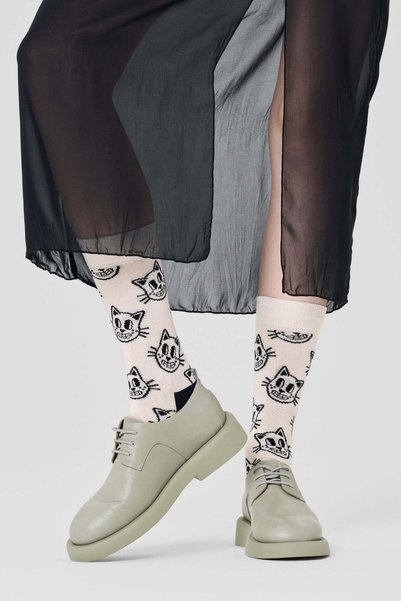 Happy Socks - Cat Patterned Cotton Socks