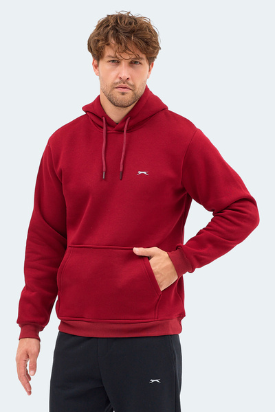 Slazenger Moonlight I Men's Hooded Claret Red Sweatshirt