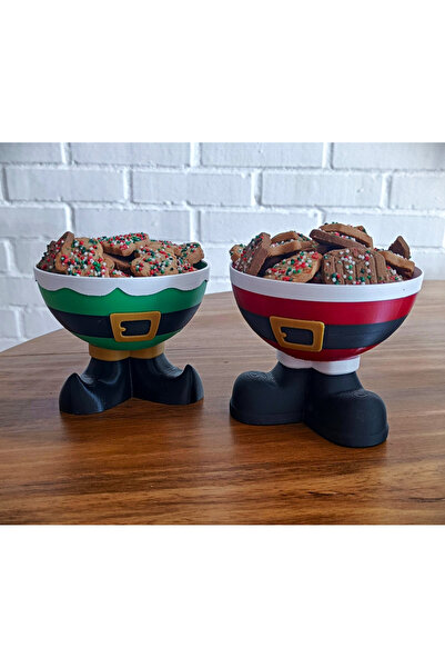 TriVox3D Decorative Treat Bowl in the Shape of Santa Claus (Diameter 12.5 cm)