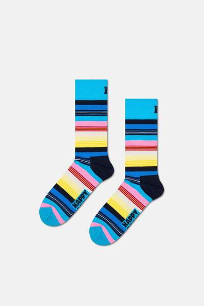 Happy Socks Women's Multicolored Striped Patterned Cotton Socks