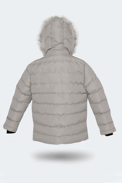 Slazenger Napoli Unisex Children's Hooded Inflatable Gray Coat & Coat