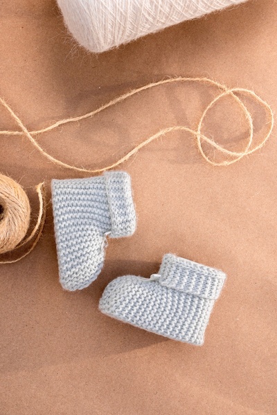 Bursa Trikomer Knitwear Foot Warmer Elegant Ribbon Knitted Baby Booties