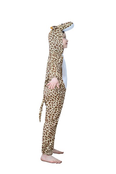 Toybox Kids Giraffe Costume Jumpsuit with Hood, Animal Fancy Dress, Party Outfit, Size XL(8-10Years)