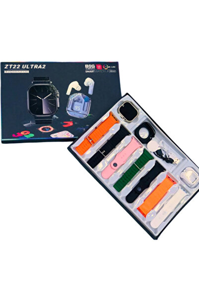 OEM Set Cadou Smartwatch ZT22 Ultra2 cu 7 Bratari incarcator Wireless si Casti Bluetooth