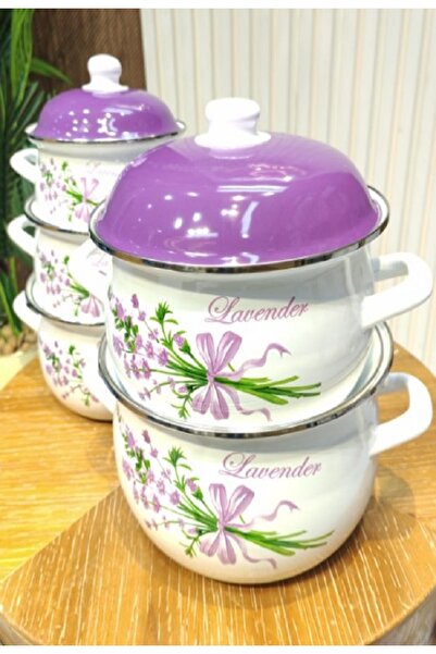 Generic Shinko pot set with purple rose pattern