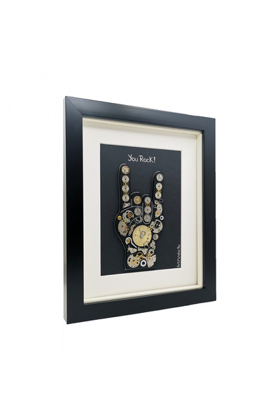ArtMyWay You Rock Painting - SteamWall Collection (with authentic watch parts and metal elements)