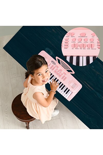 Selgot Electronic Organ with Microphone, 37 Keys, Pink