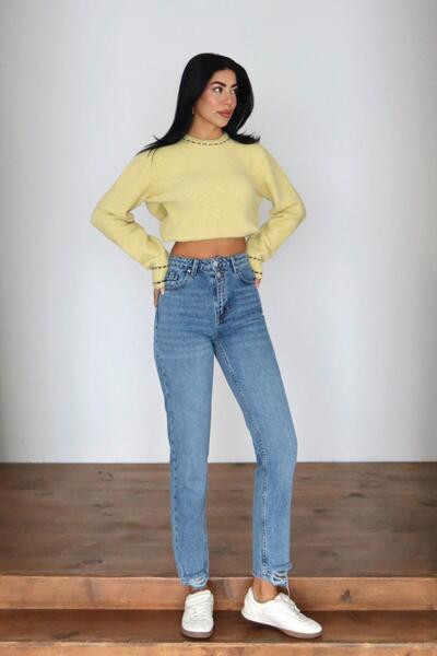 LACARINO 7609 Mom Fıt Kadın Jean Pantolon