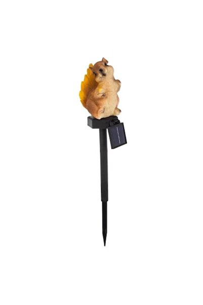 OEM Țăruș solar „Veveriță zâmbitoare”, 41 cm – decorațiune LED caldă pentru g...