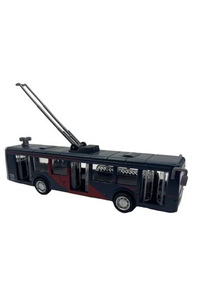 OEM Mașinuță de jucărie din metal, tip cărucior, scară 1:32, neagră și roșie,...