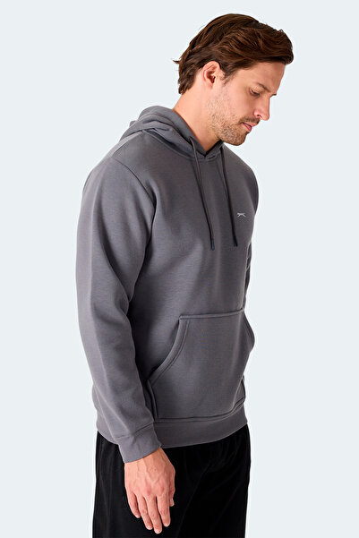 Slazenger Moonlight I Men's Hooded Gray Sweatshirt