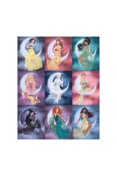 DELPI Diamond Embroidery Set - 9 Princess Diamond Paintings, 40x30 cm, Multicolor