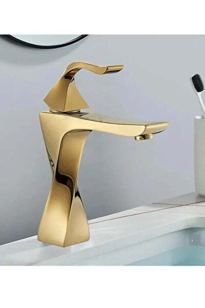 Generic Short Shiny Gold Basin Mixer