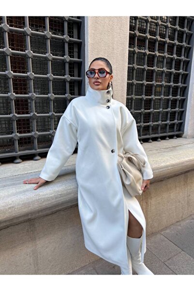 ossons Mock Neck Long Oversized Cashmere Cap