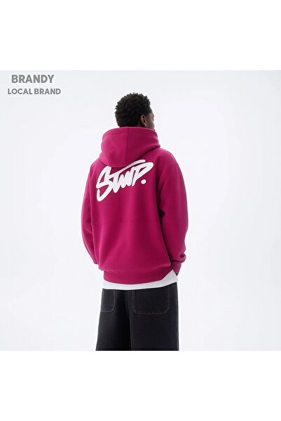 CLASSY.MODA هودي رياضي مريح للجنسين من 3 خيوط O قصة فضفاضة SWND بحروف B مطبوع...