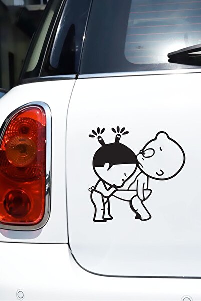 EYBA STİCKER ملصق سيارة بوبابي للأطفال من Funny Boy Girl مقاس 11 سم