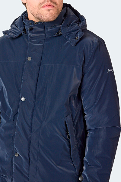 Slazenger Grim Men's Removable Hooded Navy Blue Coat & Jacket