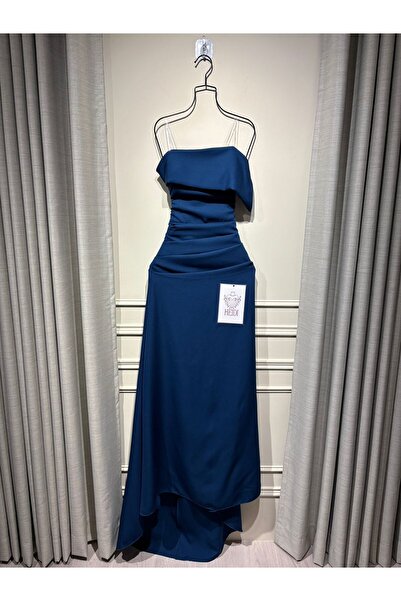 Heidi Petrol blue dress with Barbie fabric