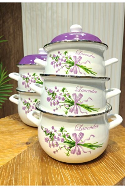 Generic Shinko pot set with purple rose pattern