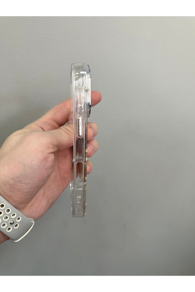 YZGOLDEN iPhone 17 Promax Compatible Rose Patterned Transparent Glitter Silver Camera Protruding Shiny Cover