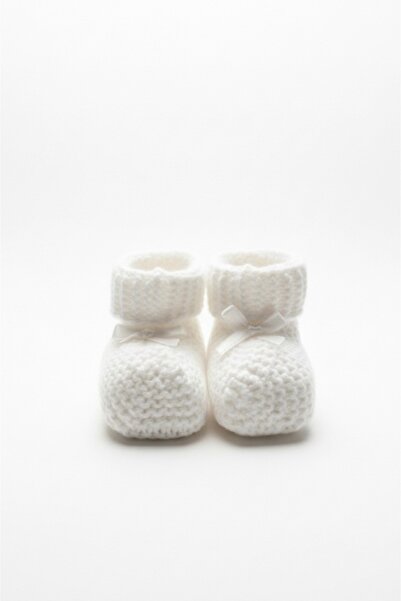 Bursa Trikomer Knitwear Foot Warmer Elegant Ribbon Knitted Baby Booties