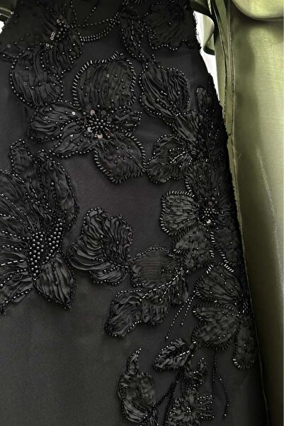 007 Elegant Soft Luxury Dress (Olive & Black)